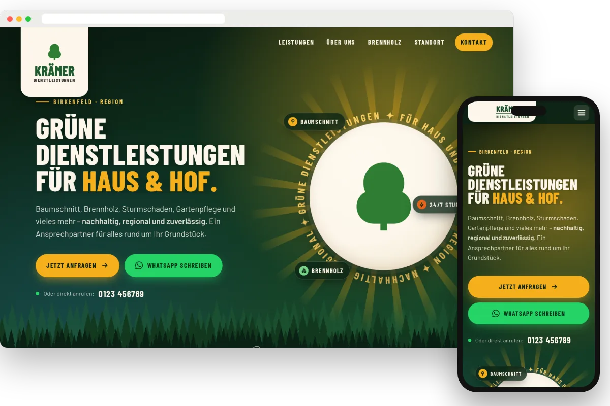 Entwurf für einen Garten- und Hofdienstleister